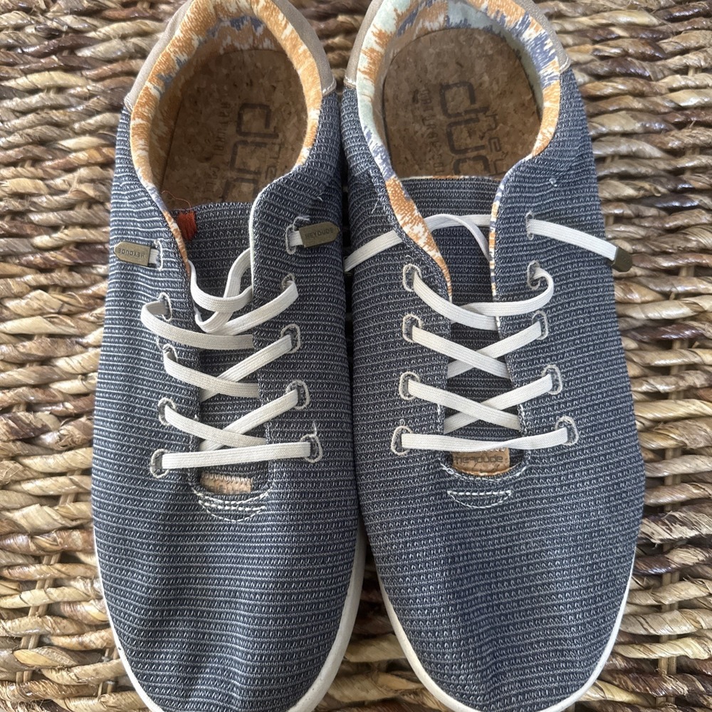 Hey Dude Kob Eco Mens 12 Sox Aegean Blue Knit Lace Up Casual Shoes EU 45